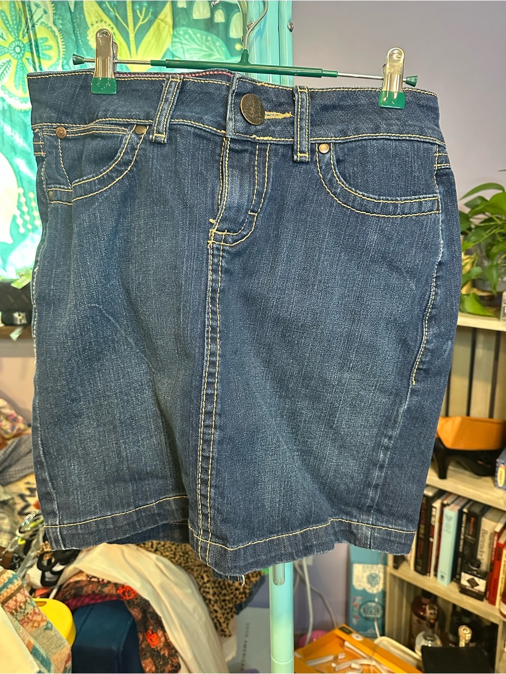 Wrangler Indigo Denim Mini Skirt with Contrast Stitching